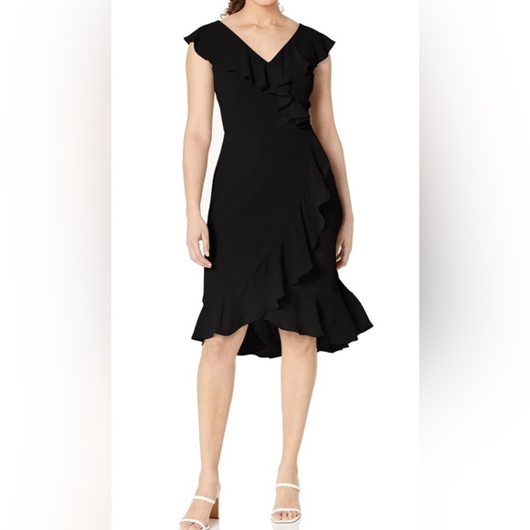 London Times black  Bubble Crepe Above The Knee  Dress size 6 - Picture 1 of 13